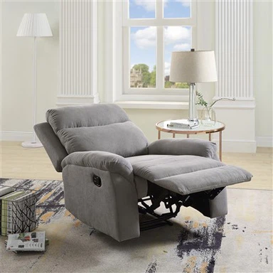 Чорне тканинне крісло-реклайнер